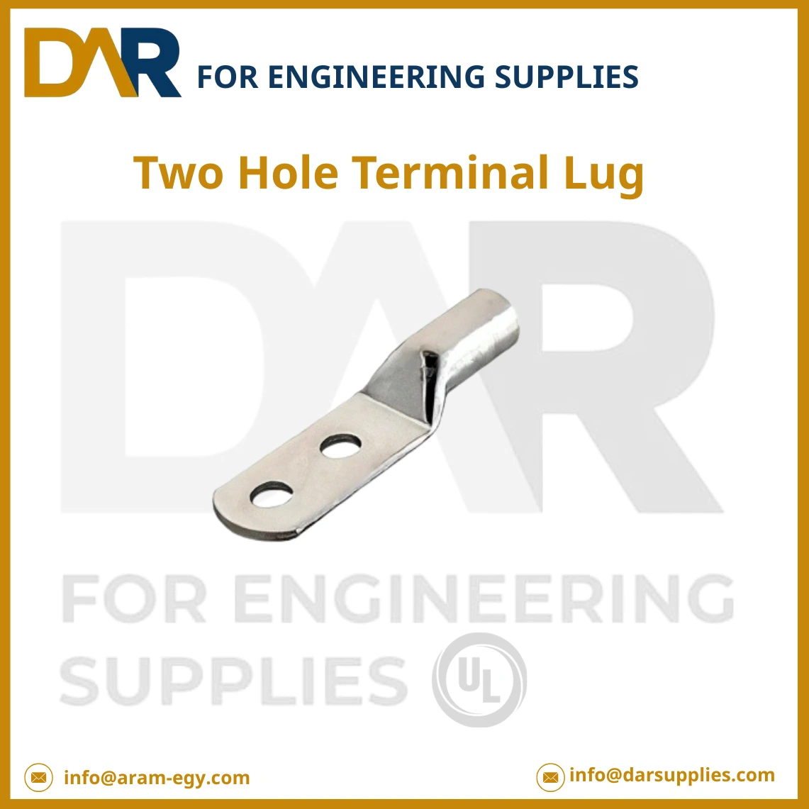 كابل طرفي نحاسي مزدوج الفتحات (Two Hole Terminal Lug)
